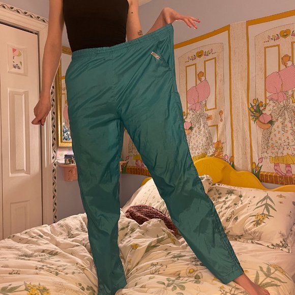 Mens Large Vintage 90s Neon blue windpants! - Picture 11 of 16